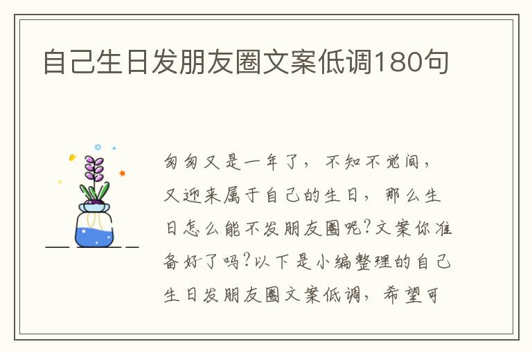 自己生日發朋友圈文案低調180句