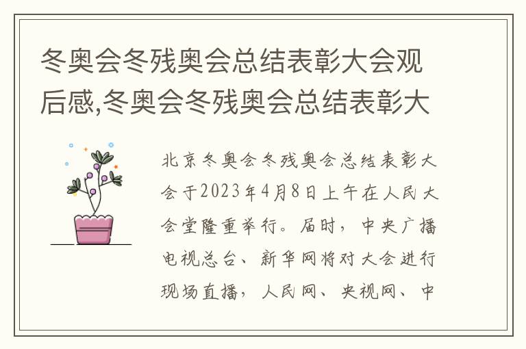 冬奧會冬殘奧會總結表彰大會觀后感,冬奧會冬殘奧會總結表彰大會觀后感(最新5篇)