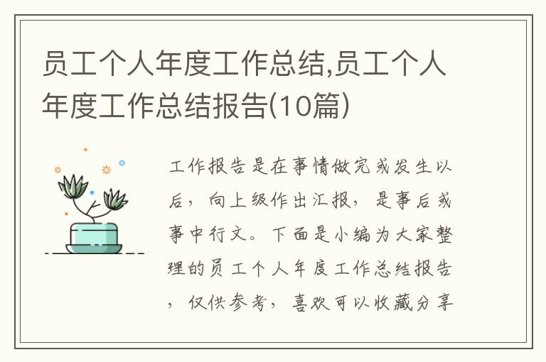 員工個(gè)人年度工作總結(jié),員工個(gè)人年度工作總結(jié)報(bào)告(10篇)