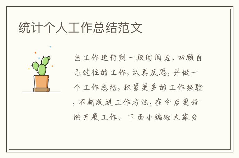 統計個人工作總結范文