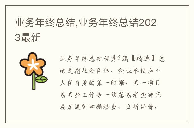 業務年終總結,業務年終總結2023最新