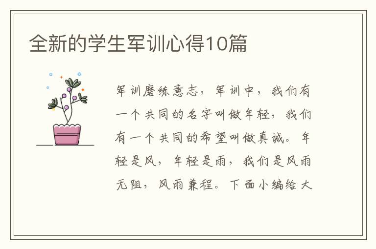 全新的學生軍訓心得10篇