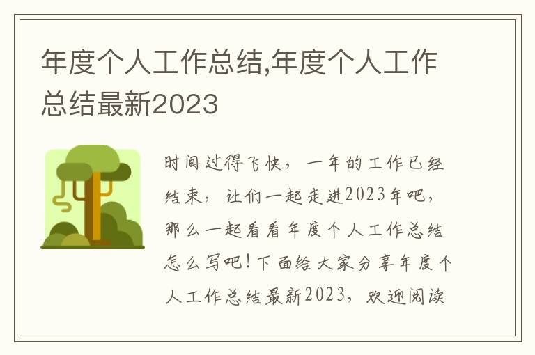 年度個人工作總結,年度個人工作總結最新2023