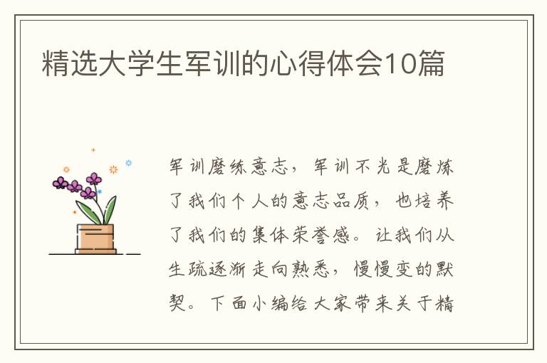 精選大學(xué)生軍訓(xùn)的心得體會(huì)10篇