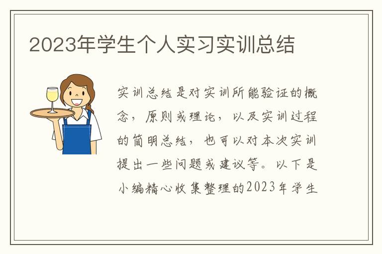 2023年學(xué)生個(gè)人實(shí)習(xí)實(shí)訓(xùn)總結(jié)