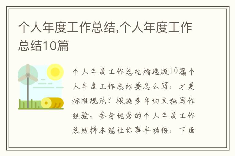 個人年度工作總結,個人年度工作總結10篇