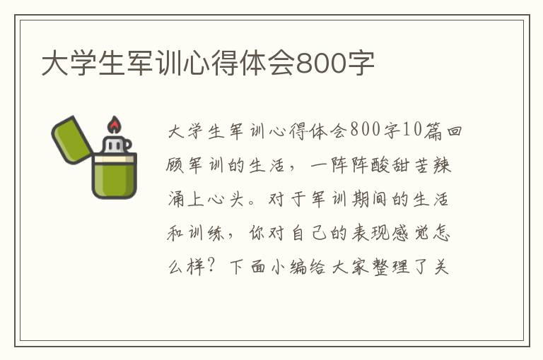 大學生軍訓心得體會800字