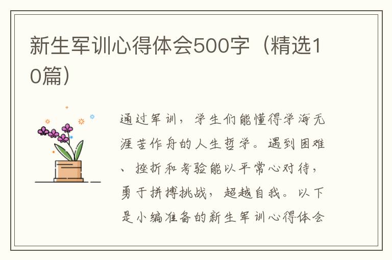 新生軍訓(xùn)心得體會(huì)500字（精選10篇）