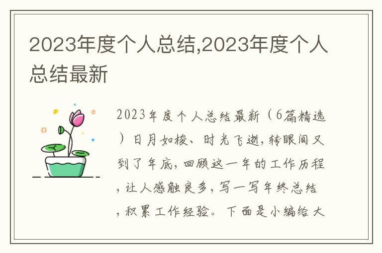 2023年度個人總結(jié),2023年度個人總結(jié)最新