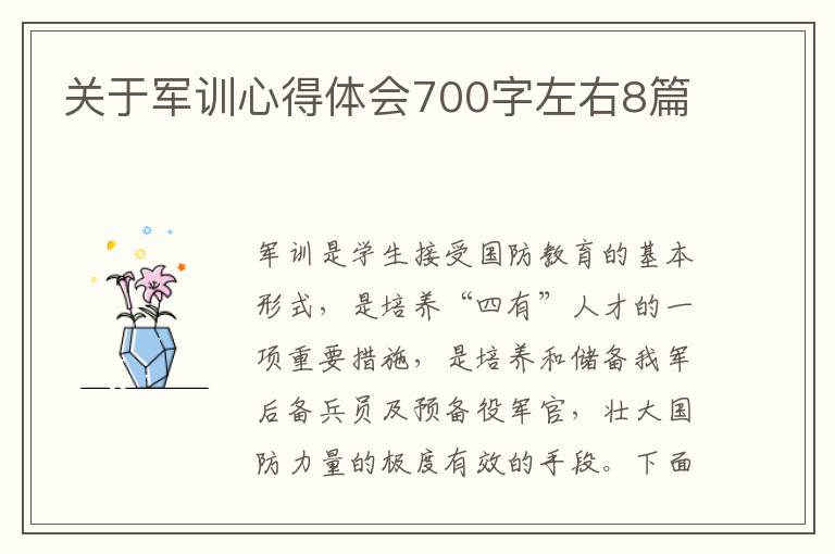 關(guān)于軍訓(xùn)心得體會(huì)700字左右8篇