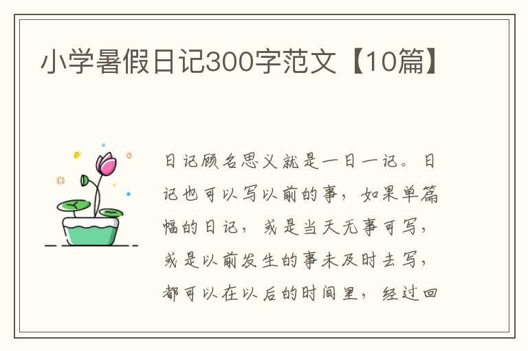 小學(xué)暑假日記300字范文【10篇】