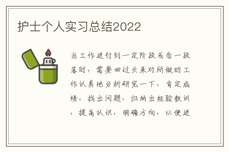 護士個人實習總結2022