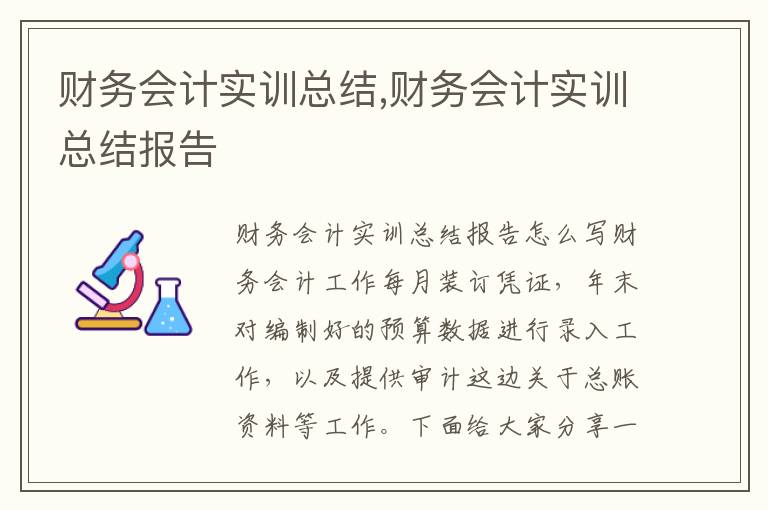 財務會計實訓總結,財務會計實訓總結報告