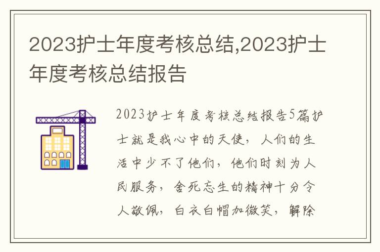 2023護士年度考核總結,2023護士年度考核總結報告