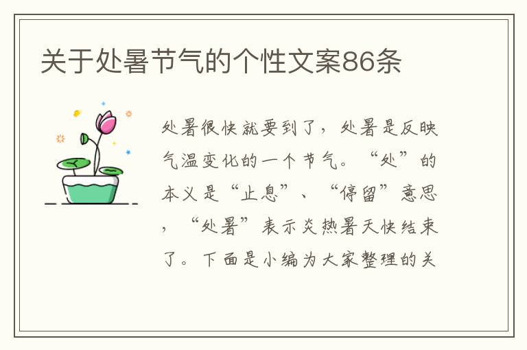 關(guān)于處暑節(jié)氣的個(gè)性文案86條