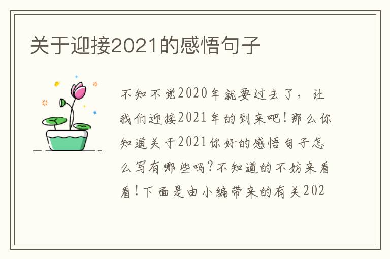 關(guān)于迎接2021的感悟句子