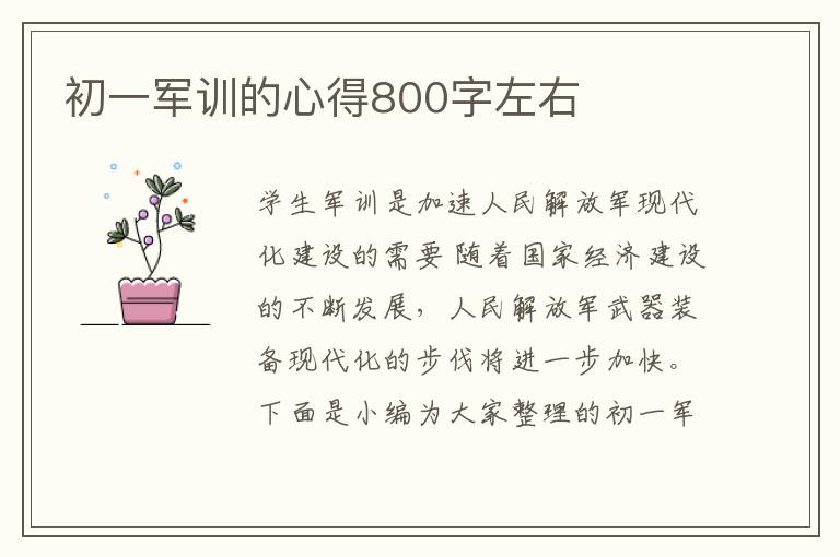 初一軍訓(xùn)的心得800字左右