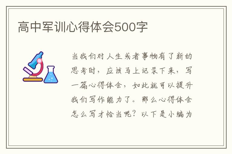 高中軍訓(xùn)心得體會(huì)500字