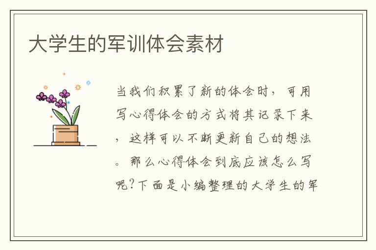 大學(xué)生的軍訓(xùn)體會素材