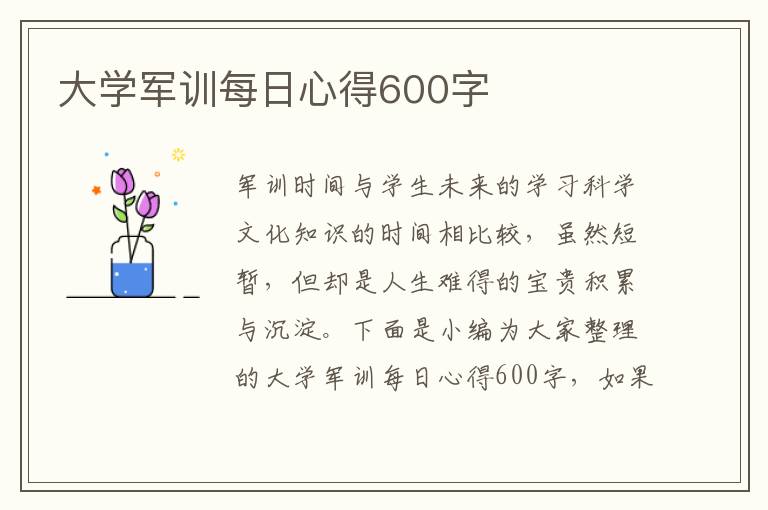 大學(xué)軍訓(xùn)每日心得600字