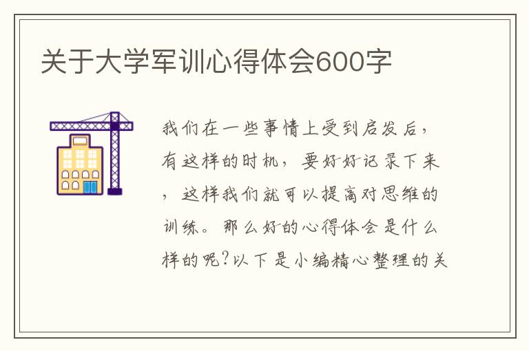 關(guān)于大學(xué)軍訓(xùn)心得體會600字