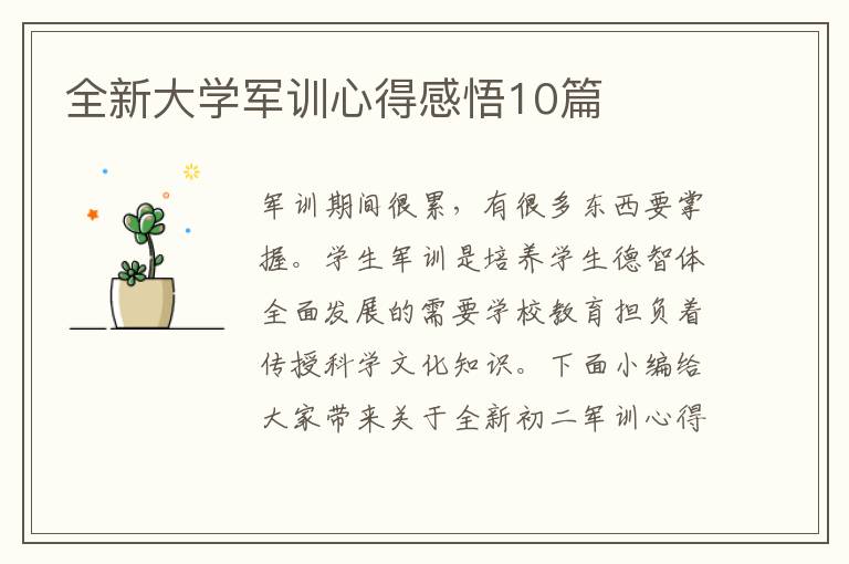 全新大學(xué)軍訓(xùn)心得感悟10篇