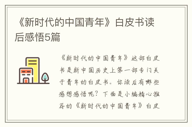 《新時代的中國青年》白皮書讀后感悟5篇