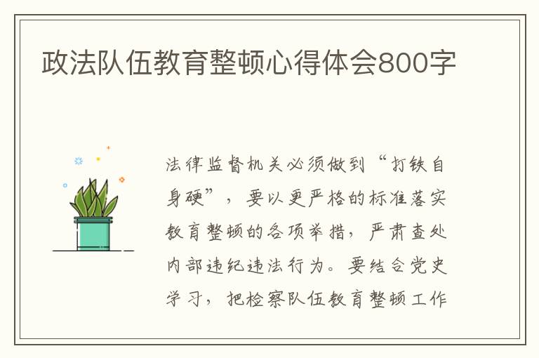 政法隊伍教育整頓心得體會800字