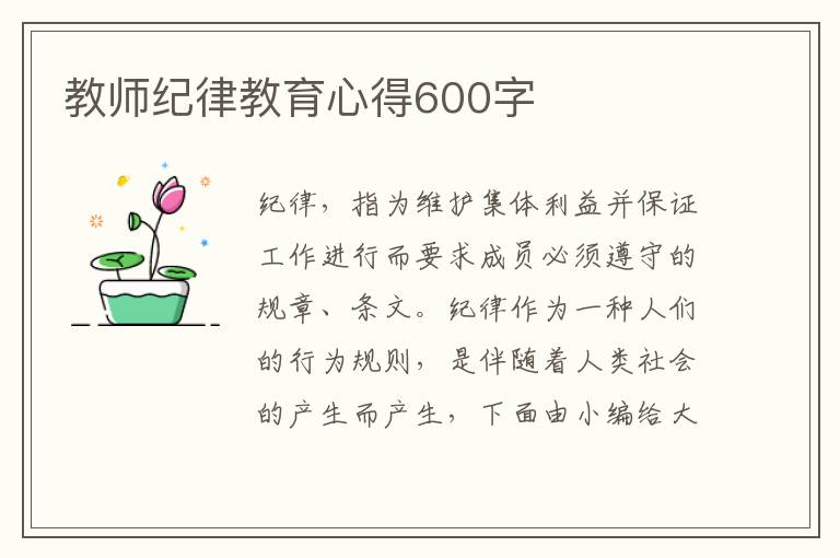 教師紀律教育心得600字