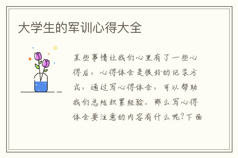 大學(xué)生的軍訓(xùn)心得大全