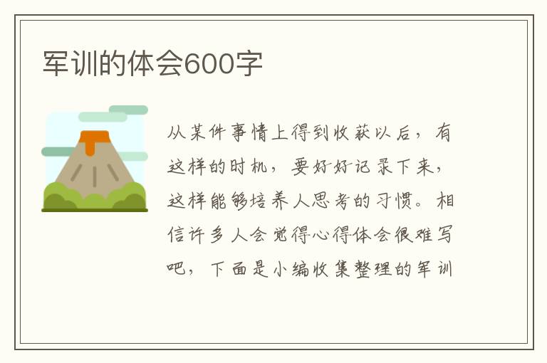 軍訓(xùn)的體會600字