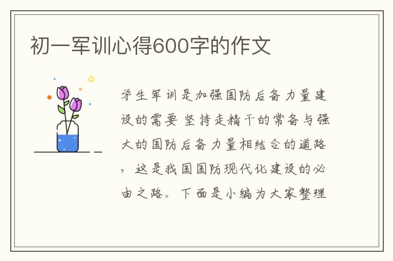 初一軍訓心得600字的作文