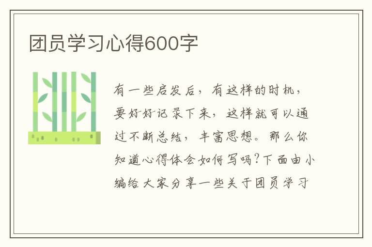 團員學習心得600字