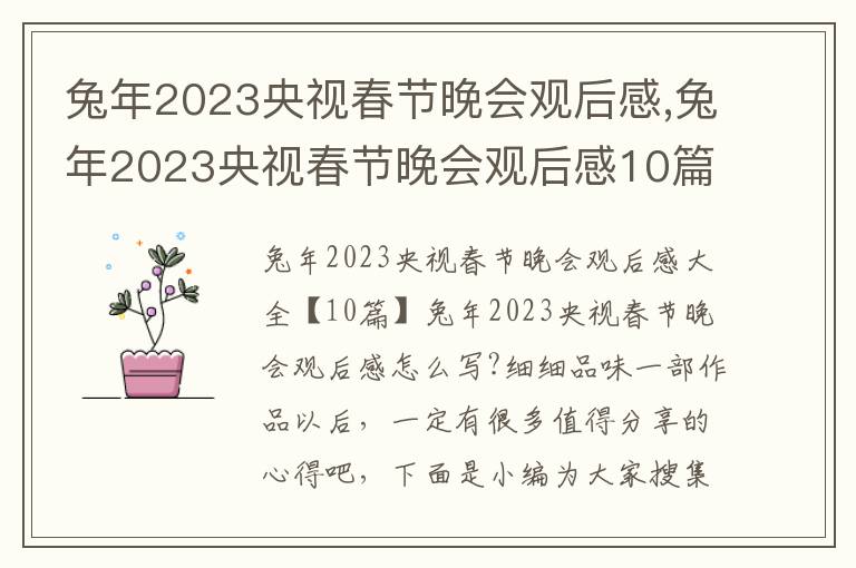 兔年2023央視春節晚會觀后感,兔年2023央視春節晚會觀后感10篇