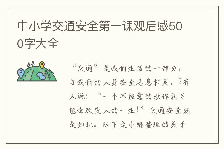 中小學(xué)交通安全第一課觀后感500字大全