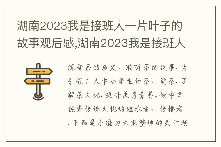 湖南2023我是接班人一片葉子的故事觀后感,湖南2023我是接班人一片葉子的故事觀后感9篇