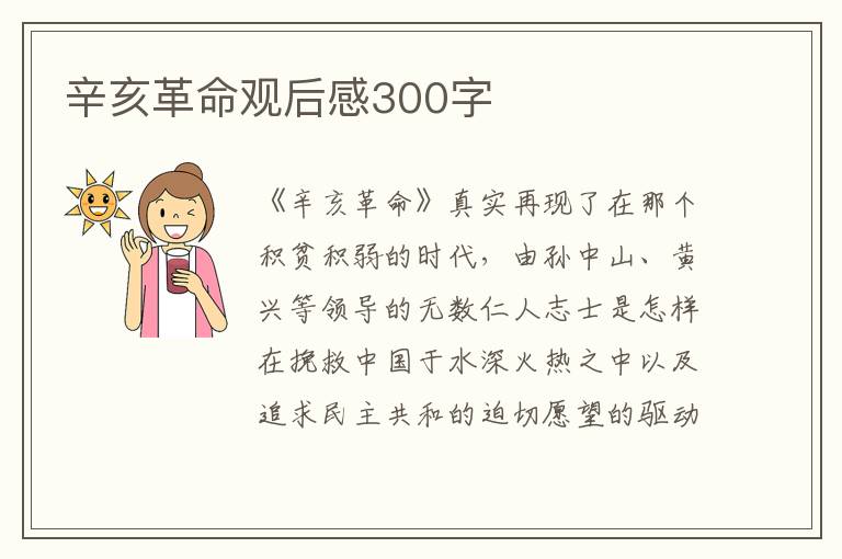 辛亥革命觀后感300字