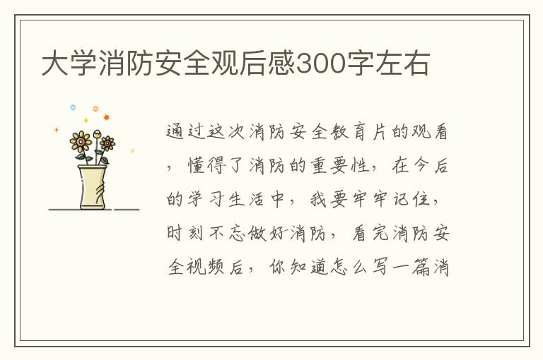 大學消防安全觀后感300字左右