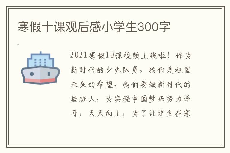 寒假十課觀后感小學生300字