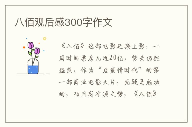 八佰觀后感300字作文