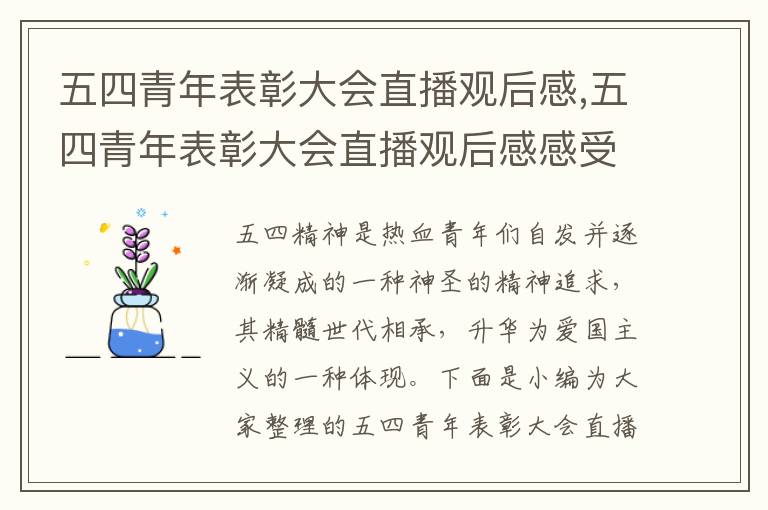 五四青年表彰大會(huì)直播觀后感,五四青年表彰大會(huì)直播觀后感感受（10篇）