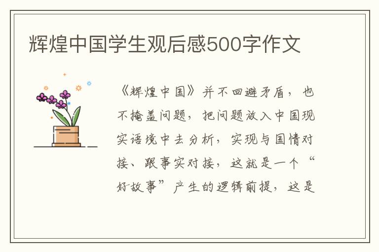 輝煌中國學生觀后感500字作文