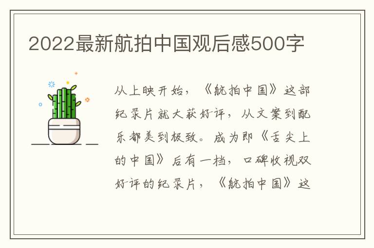 2022最新航拍中國觀后感500字