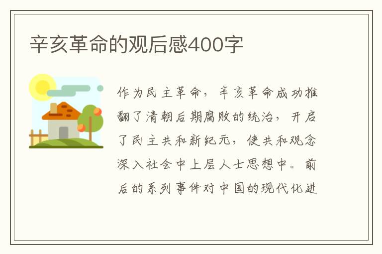 辛亥革命的觀后感400字