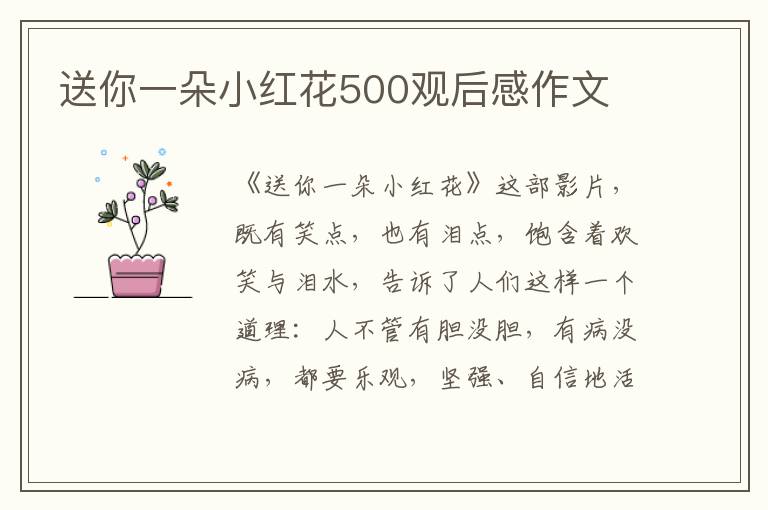 送你一朵小紅花500觀后感作文