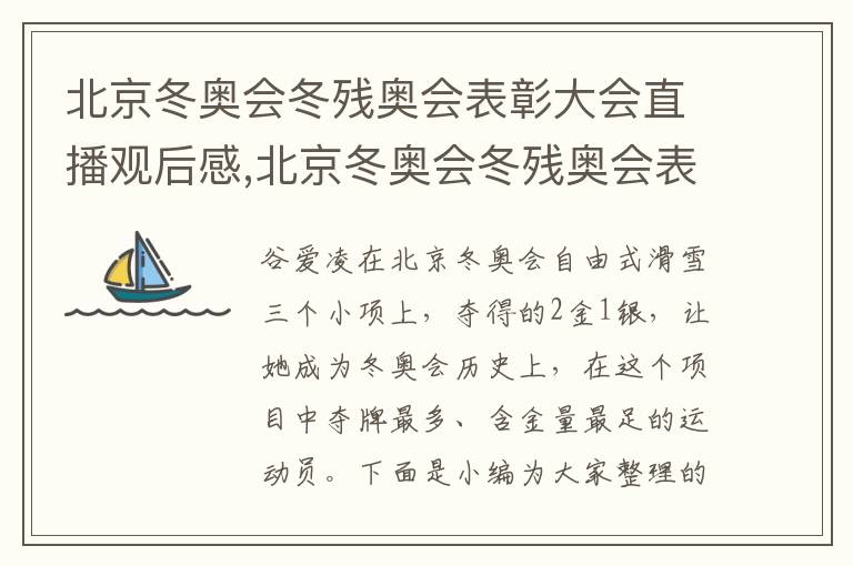 北京冬奧會冬殘奧會表彰大會直播觀后感,北京冬奧會冬殘奧會表彰大會直播觀后感2023