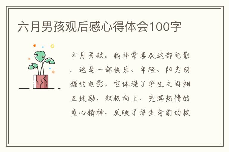 六月男孩觀后感心得體會100字