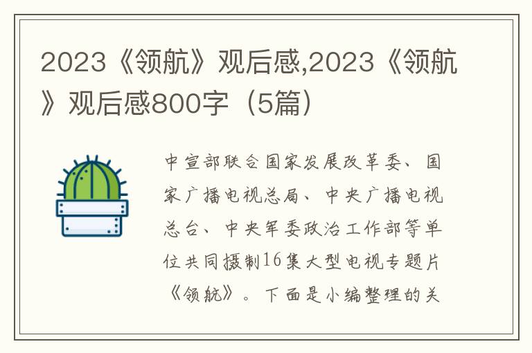 2023《領航》觀后感,2023《領航》觀后感800字（5篇）