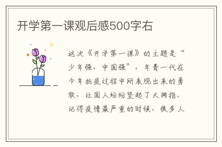 開學(xué)第一課觀后感500字右