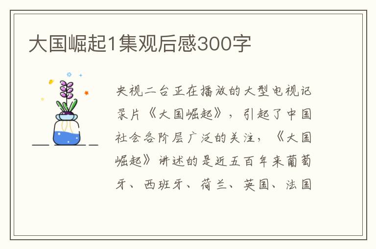 大國崛起1集觀后感300字